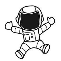 Floating cartoon astronaut