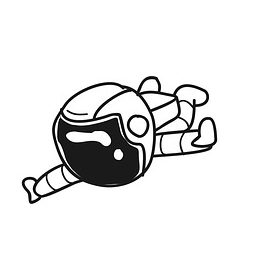 Floating cartoon astronaut